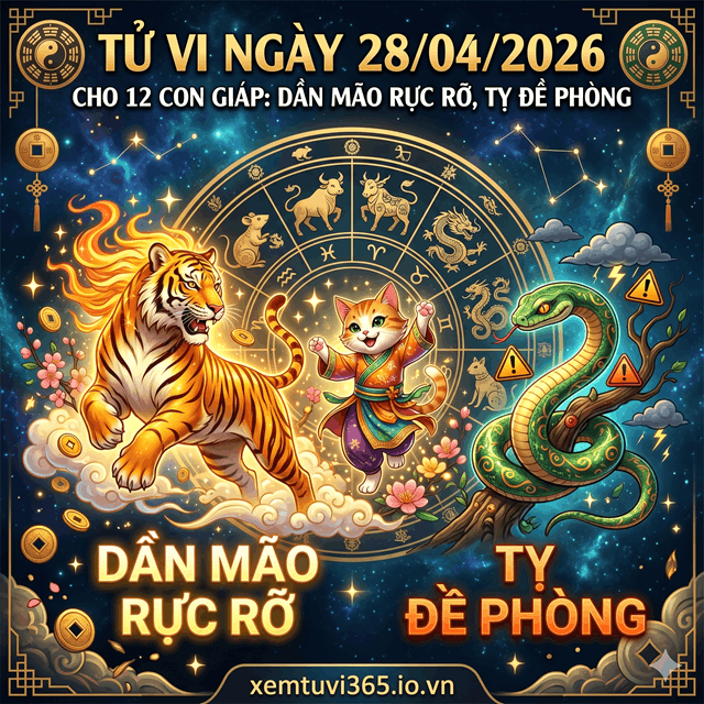 Tử Vi Ngày 28/04/2026 Cho 12 Con Giáp: Dần Mão Rực Rỡ, Tỵ Đề Phòng