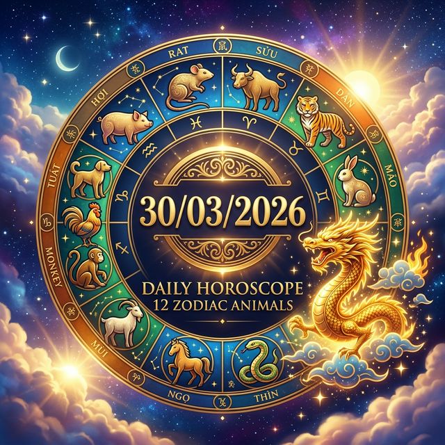 Tử Vi Ngày 30/03/2026 Cho 12 Con Giáp: Thứ Hai Khởi Đầu Nan, Tuổi Thìn Bứt Phá