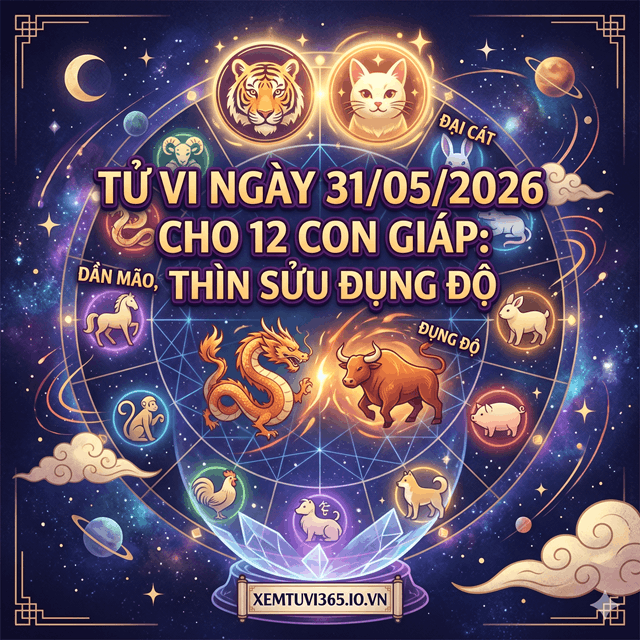 Tử Vi Ngày 31/05/2026 Cho 12 Con Giáp: Dần Mão Đại Cát, Thìn Sửu Đụng Độ