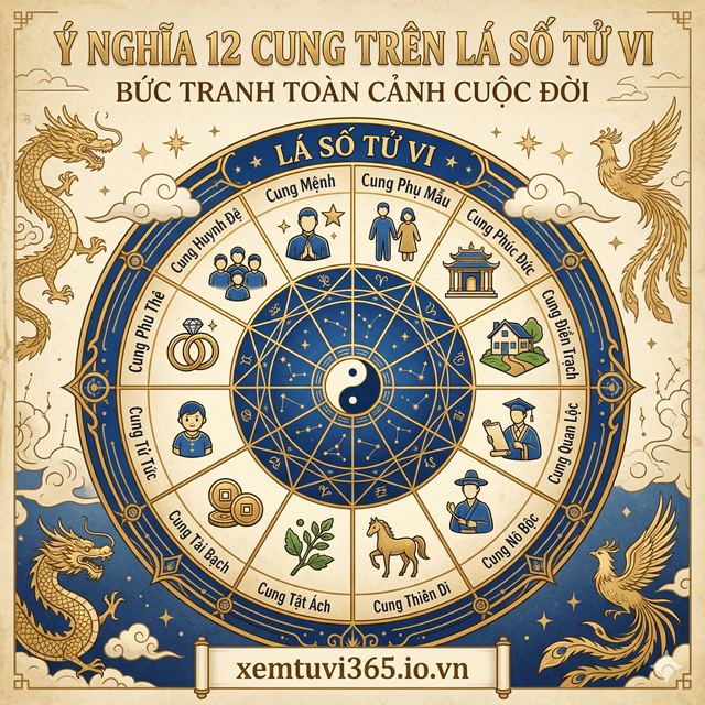 Ý nghĩa 12 Cung Trên Lá Số Tử Vi: Bức Tranh Toàn Cảnh Cuộc Đời