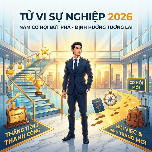 Tử Vi Sự Nghiệp 2026: Ai Thăng Chức, Ai Nên Nhảy Việc Để Tăng Thu Nhập?