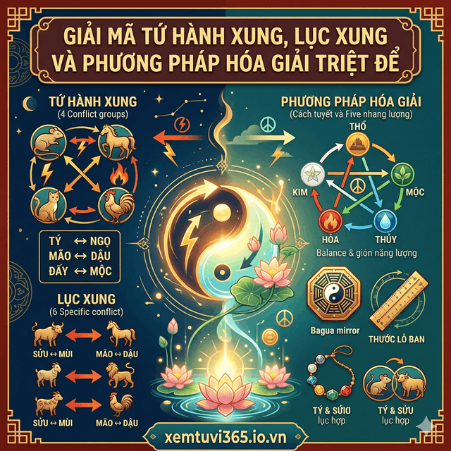 Giải Mã Tứ Hành Xung, Lục Xung và Phương Pháp Hóa Giải Triệt Để