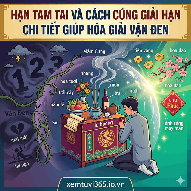 Hạn Tam Tai và Cách Cúng Giải Hạn Chi Tiết Giúp Hóa Giải Vận Đen