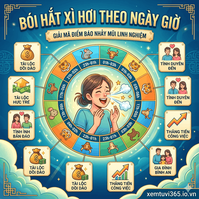 Bói Hắt Xì Hơi Theo Ngày Giờ: Giải Mã Điềm Báo Nhảy Mũi Linh Nghiệm